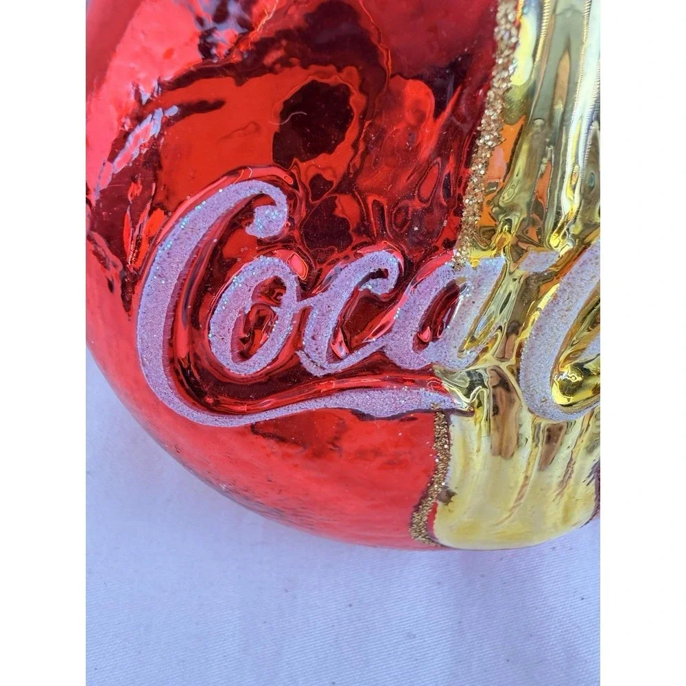 Polonaise Coca Cola Coke Bottle Blown Glass Christmas‎ Ornament Kurt Adler Red